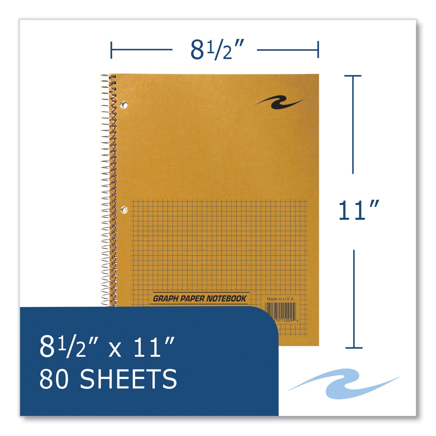 Lab and Science Wirebound Notebook, Quadrille Rule (5 sq/in), Brown Cover, (80) 8.5 x 11 Sheets, 24/CT, Ships in 4-6 Bus Days