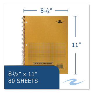 Lab and Science Wirebound Notebook, Quadrille Rule (5 sq/in), Brown Cover, (80) 8.5 x 11 Sheets, 24/CT, Ships in 4-6 Bus Days