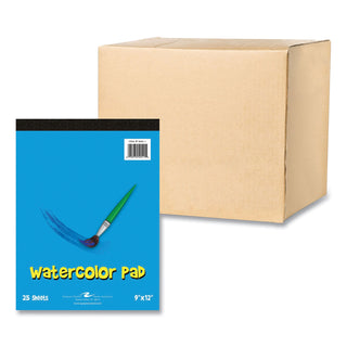 Kids Art Watercolor Notepad, 25 White 9 x 12 Sheets, 24/Carton, Ships in 4-6 Business Days