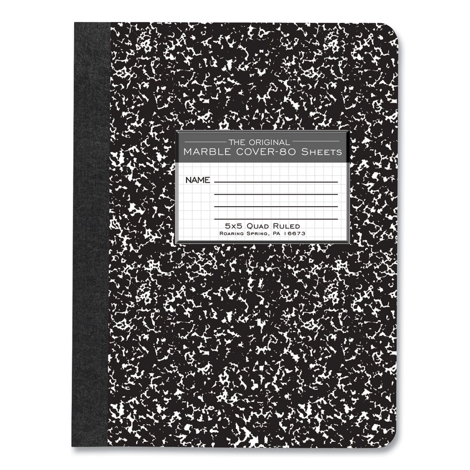 hardcover-composition-book-quadrille-5-sq-in-rule-black-marble-cover-80-975-x-75-sheet-48-ct-ships-in-4-6-bus-days_roa77227cs - 1