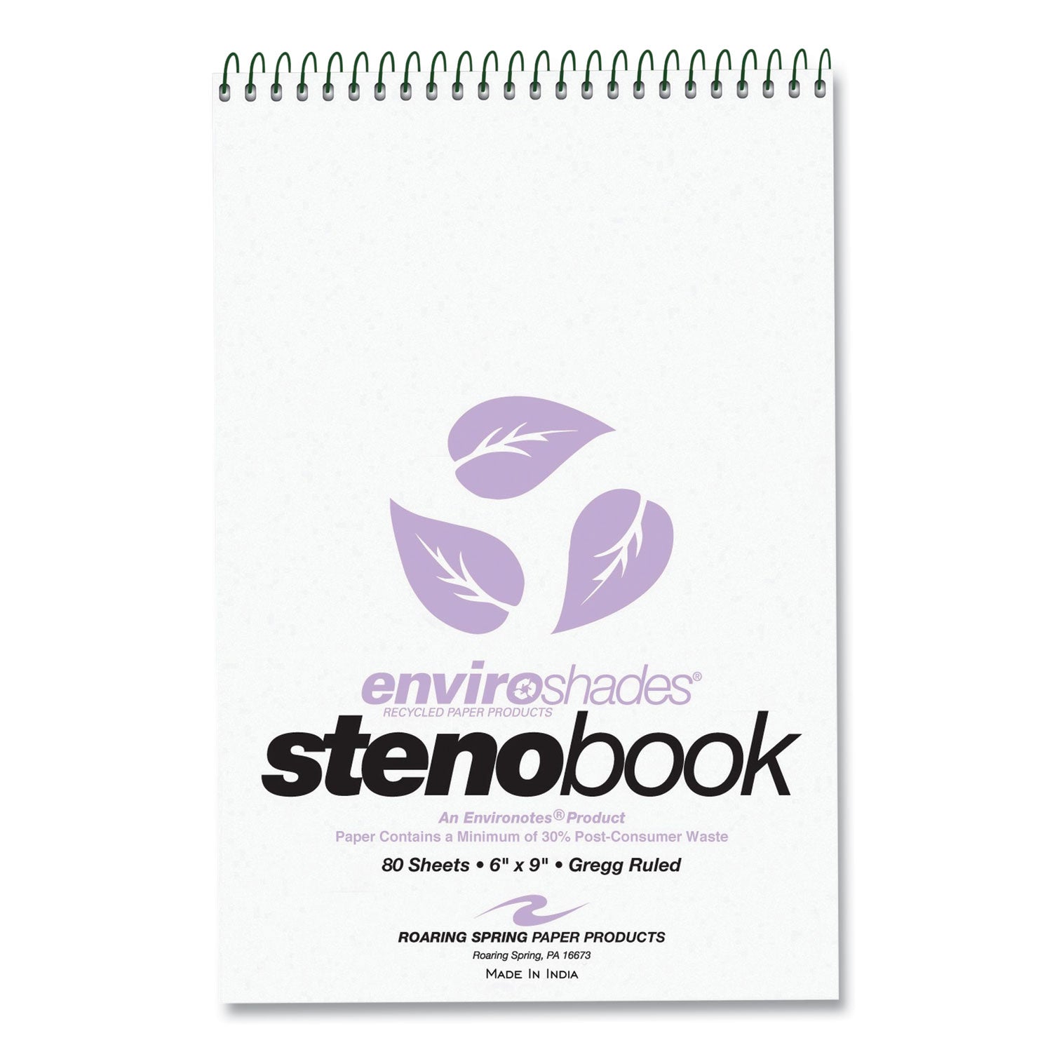 enviroshades-steno-pad-gregg-rule-white-cover-80-orchid-6-x-9-sheets-24-pads-carton-ships-in-4-6-business-days_roa12264cs - 2