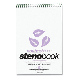 EnviroShades Steno Pad, Gregg Rule, White Cover, 80 Orchid 6 x 9 Sheets, 24 Pads/Carton, Ships in 4-6 Business Days