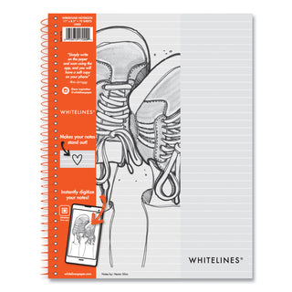 Whitelines Notebook, Medium/College Rule, Gray/Orange Cover, (70) 8.5 x 11 Sheets, 12/Carton, Ships in 4-6 Business Days