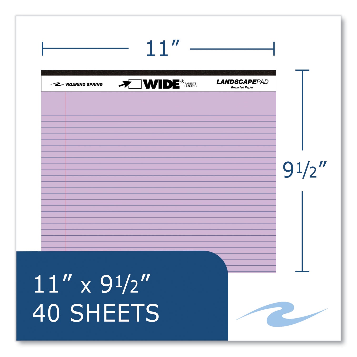 wide-landscape-format-writing-pad-medium-college-rule-40-assorted-colors-11-x-95-sheets-12-ct-ships-in-4-6-business-days_roa74535cs - 5