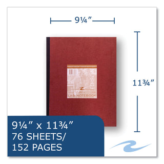 Lab and Science Numbered Notebook, Quadrille Rule (4 sq/in), Red Cover, (76) 11.75 x 9.25 Sheets, 24/CT,Ships in 4-6 Bus Days