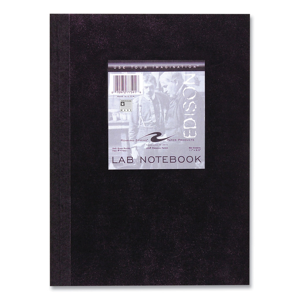 lab-and-science-black-notebook-quad-rule-5-sq-in-black-cover-60-11-x-85-sheets-24-carton-ships-in-4-6-business-days_roa77591cs - 2