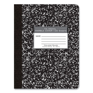 Hardcover Marble Composition Book, Med/College Rule, Black Marble Cover, (100) 9.75 x 7.5 Sheet, 24/CT, Ships in 4-6 Bus Days
