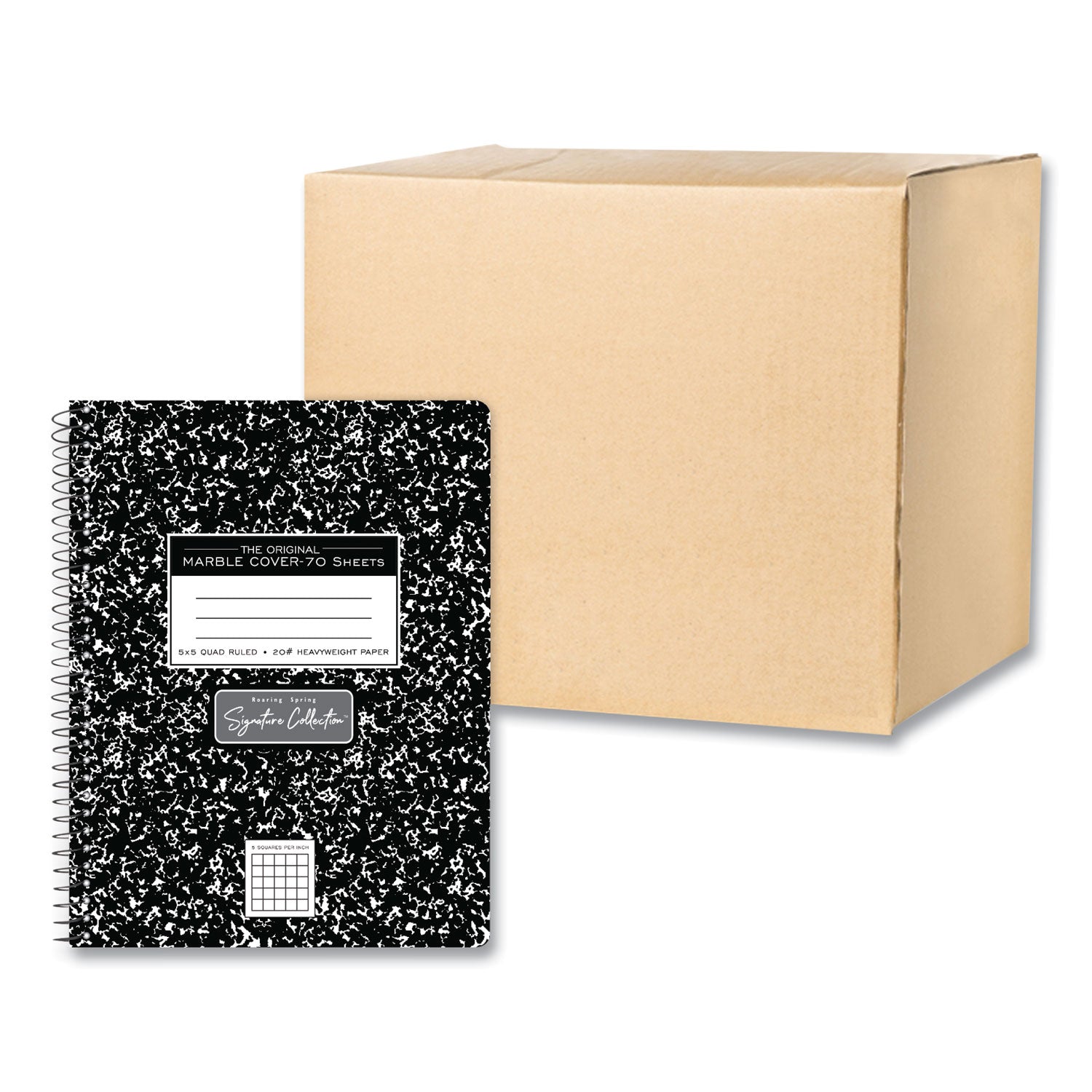 spring-signature-composition-book-quad-5-sq-in-rule-black-marble-cover-70-975-x-75-sheet-24-ct-ships-in-4-6-bus-days_roa10113cs - 2