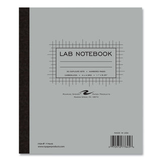 Lab and Science Carbonless Notebook, Quad Rule (4 sq/in), Gray Cover, (100) 11x9.25 Sheets, 12/CT, Ships in 4-6 Business Days