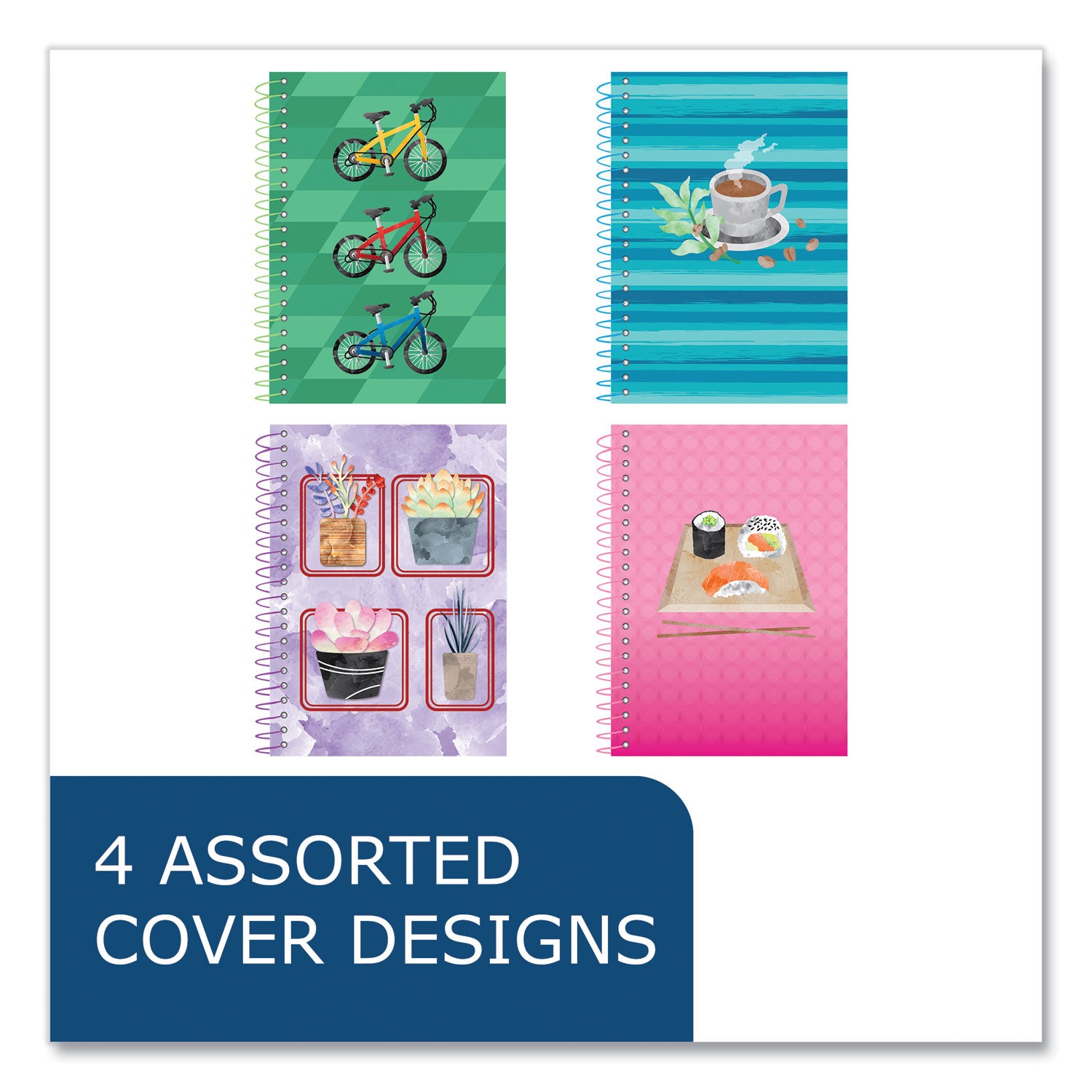 Lifenotes Wirebound Notebook, 1 Subject, Medium/College Rule, Asst Covers, (80) 7x5 Sheets, 24/CT, Ships in 4-6 Bus Days