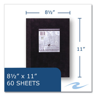 Lab and Science Black Notebook, Quad Rule (5 sq/in), Black Cover, (60) 11 x 8.5 Sheets, 24/Carton, Ships in 4-6 Business Days