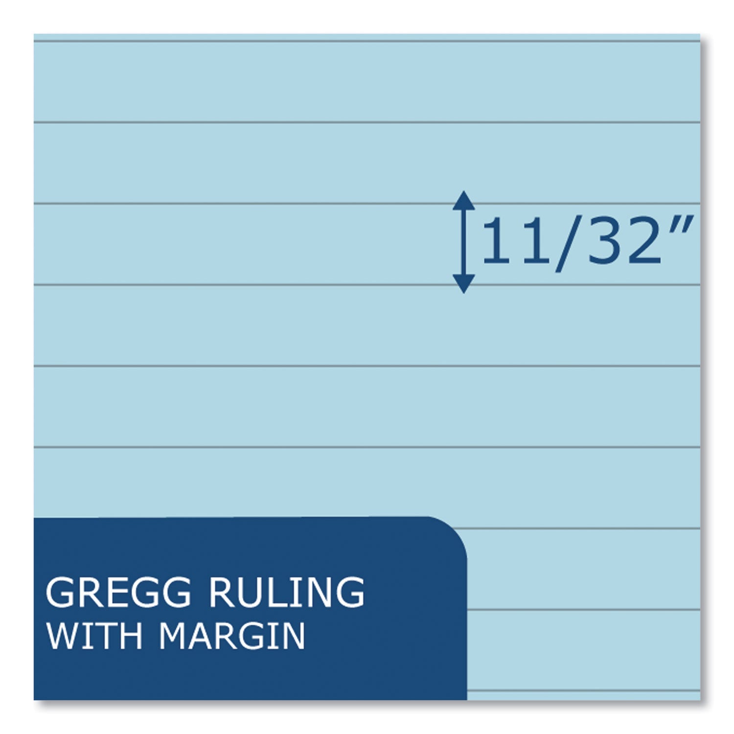 EnviroShades Steno Pad, Gregg Rule, White Cover, 80 Blue 6 x 9 Sheets, 24 Pads/Carton, Ships in 4-6 Business Days