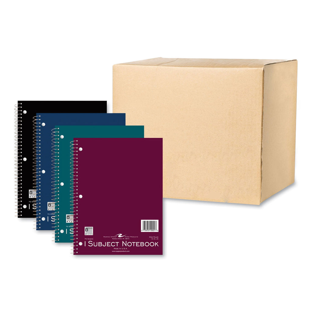 Subject Wirebound Promo Notebook, 1-Subject, Wide/Legal Rule, Asst Cover, (70) 10.5x8 Sheets, 24/CT, Ships in 4-6 Bus Days