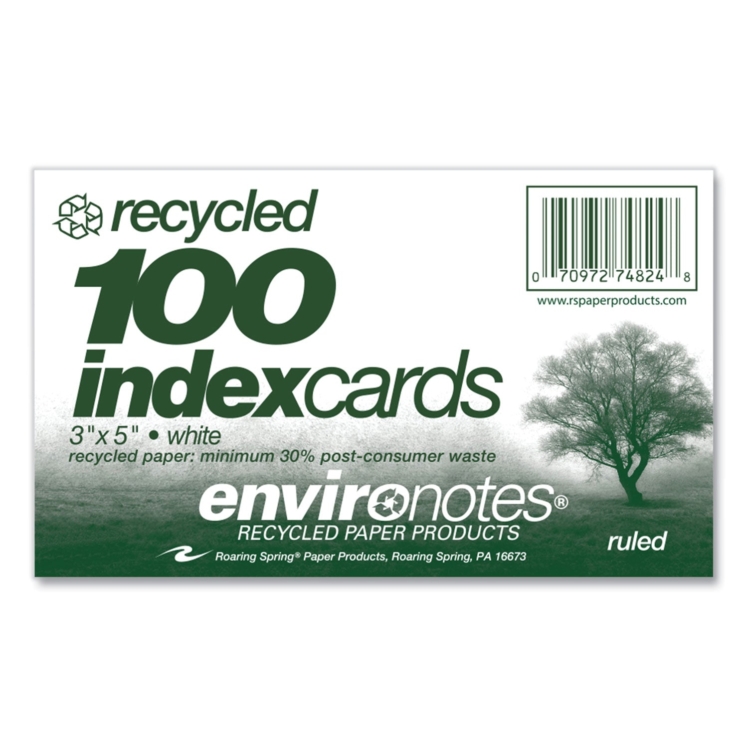 environotes-recycled-index-cards-narrow-rule-3-x-5-white-100-cards-36-carton-ships-in-4-6-business-days_roa74824cs - 2