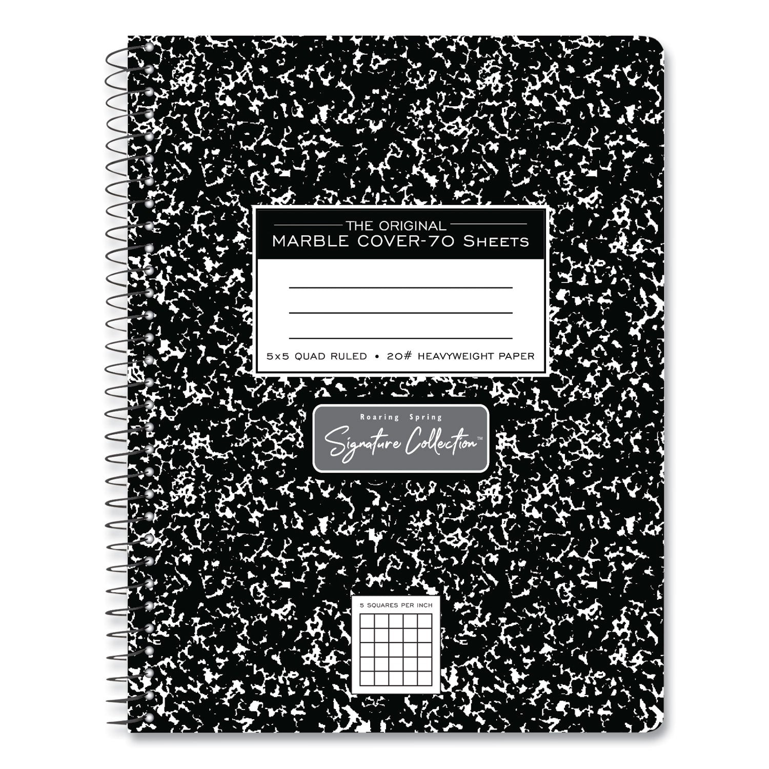 spring-signature-composition-book-quad-5-sq-in-rule-black-marble-cover-70-975-x-75-sheet-24-ct-ships-in-4-6-bus-days_roa10113cs - 1