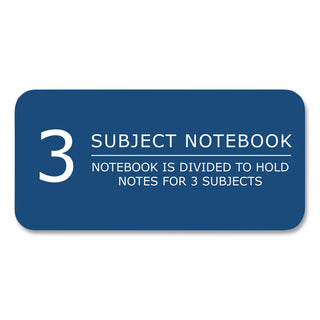 Subject Wirebound Promo Notebook, 3-Subject, Wide/Legal Rule, Asst Cover, (120) 10.5x8 Sheets, 24/CT, Ships in 4-6 Bus Days