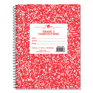 Wirebound Composition Book, 1 Sub, Grade 1 Manuscript Format, Red Cover, (36) 9.75 x 7.5 Sheet, 48/CT, Ships in 4-6 Bus Days