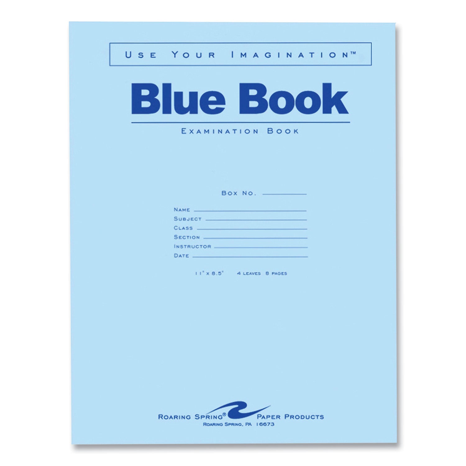 Examination Blue Book, Wide/Legal Rule, Blue Cover, (4) 8.5 x 11 Sheets, 600/Carton, Ships in 4-6 Business Days - 2