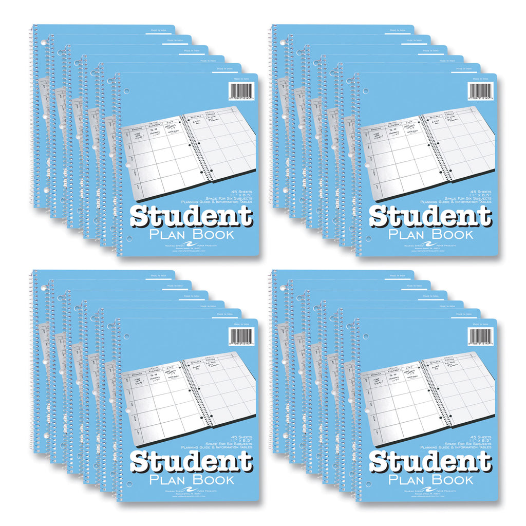 Student Plan Book, Undated, Light Blue Cover, (45) 11 x 8.5 Sheets, 24/Carton, Ships in 4-6 Business Days