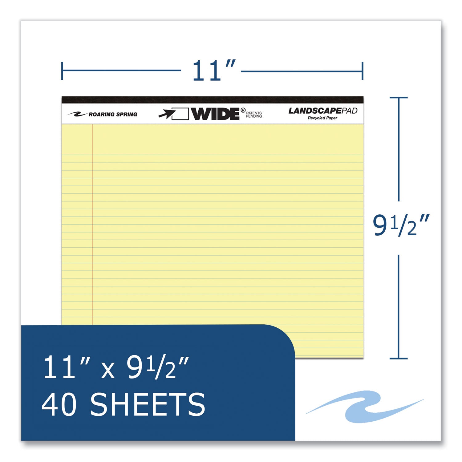 wide-landscape-format-writing-pad-medium-college-rule-40-canary-11-x-95-sheets-18-carton-ships-in-4-6-business-days_roa74511cs - 7