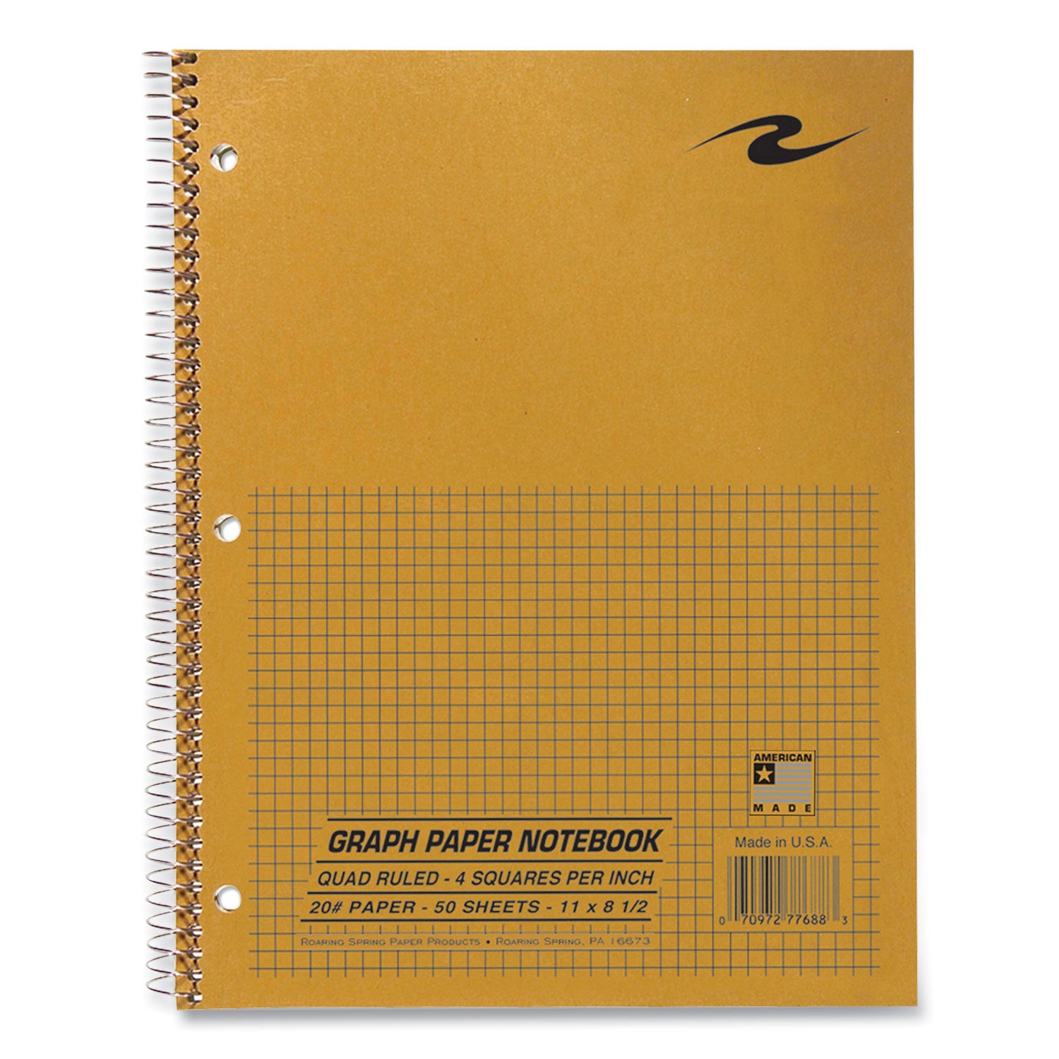 Lab and Science Wirebound Notebook, Quadrille Rule (4 sq/in), Brown Cover, (50) 8.5 x 11 Sheets, 24/CT, Ships in 4-6 Bus Days