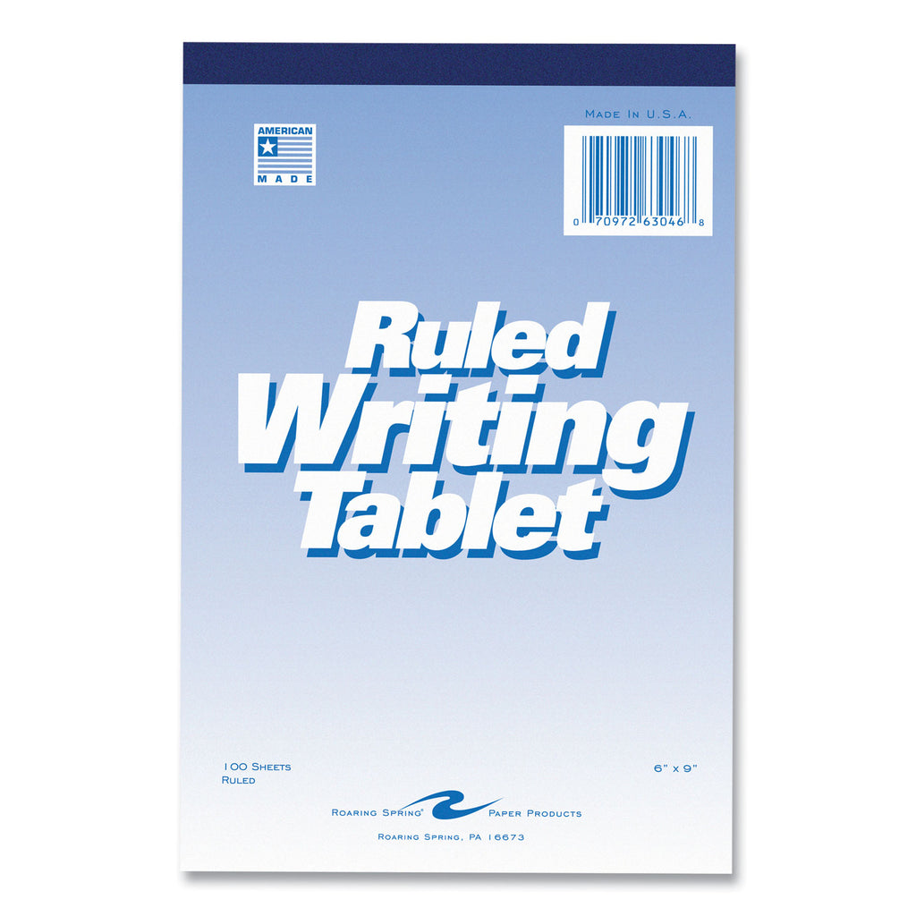 Writing Tablet, Wide/Legal Rule, 100 White 6 x 9 Sheets, 48/Carton, Ships in 4-6 Business Days