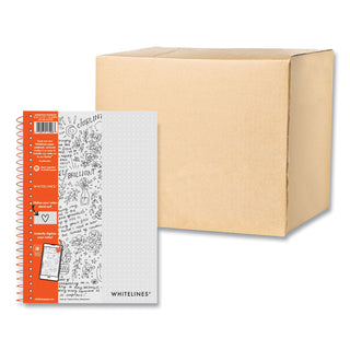 Whitelines Notebook, Dot Rule (5 mm), Gray/Orange Cover, (70) 8.25 x 5.75 Sheets, 12/Carton , Ships in 4-6 Business Days