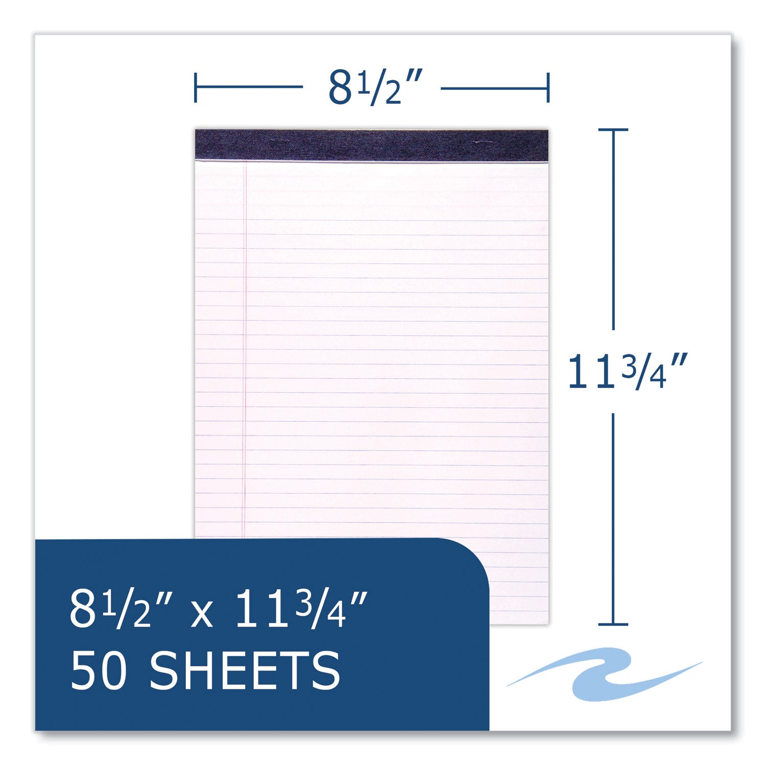 Legal Pad, 50 White 8.5 x 11 Sheets, 72/Carton, Ships in 4-6 Business Days