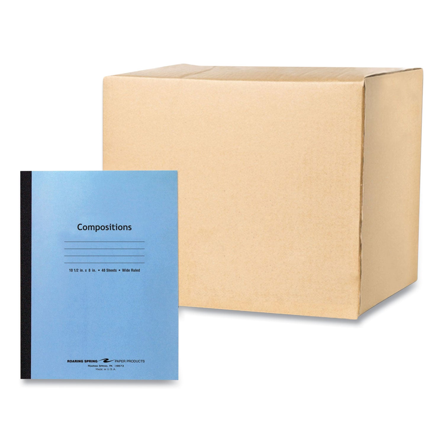 Flexible Cover Composition Notebook, Wide/Legal Rule, Blue Cover, (48) 10.5 x 8 Sheets, 72/Carton, Ships in 4-6 Business Days