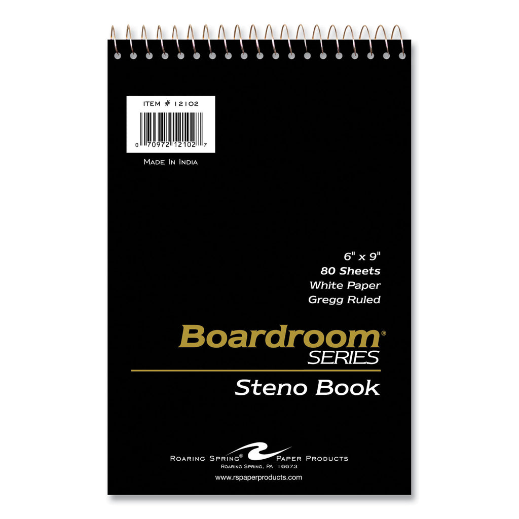 Boardroom Series Steno Pad, Gregg Rule, Brown Cover, 80 White 6 x 9 Sheets, 72 Pads/Carton, Ships in 4-6 Business Days