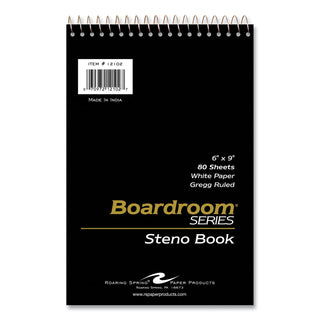 Boardroom Series Steno Pad, Gregg Rule, Brown Cover, 80 White 6 x 9 Sheets, 72 Pads/Carton, Ships in 4-6 Business Days