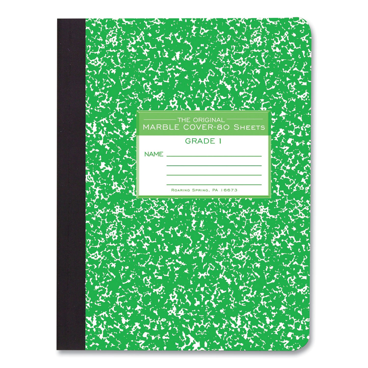 Ruled Composition Book, Grade 1 Manuscript Format, Green Marble Cover, (80) 9.75 x 7.5 Sheet, 48/CT, Ships in 4-6 Bus Days - 2
