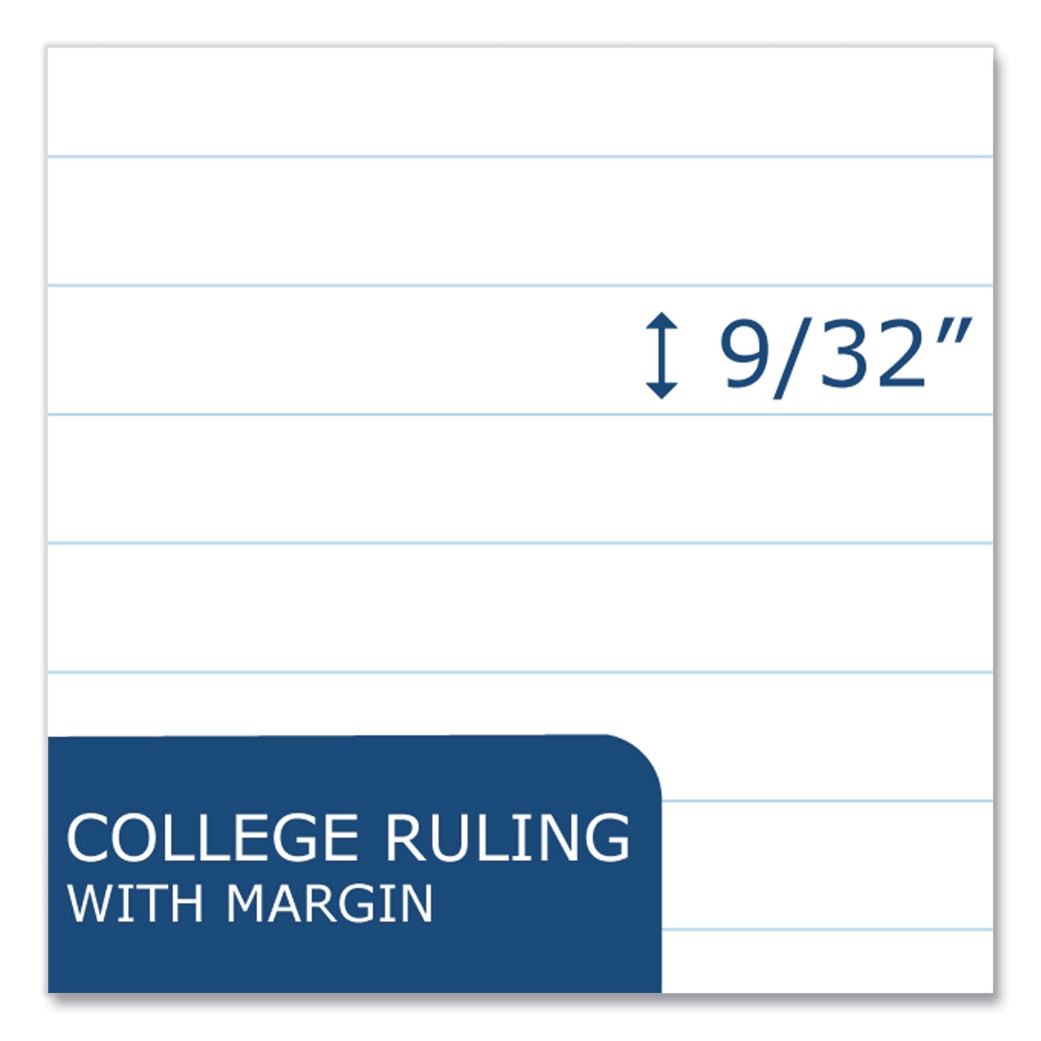 WIDE Landscape Format Writing Pad, Medium/College Rule, 40 White 11 x 9.5 Sheets, 18/Carton, Ships in 4-6 Business Days