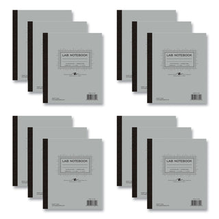 Lab and Science Carbonless Notebook, Quad Rule (4 sq/in), Gray Cover, (100) 11x9.25 Sheets, 12/CT, Ships in 4-6 Business Days