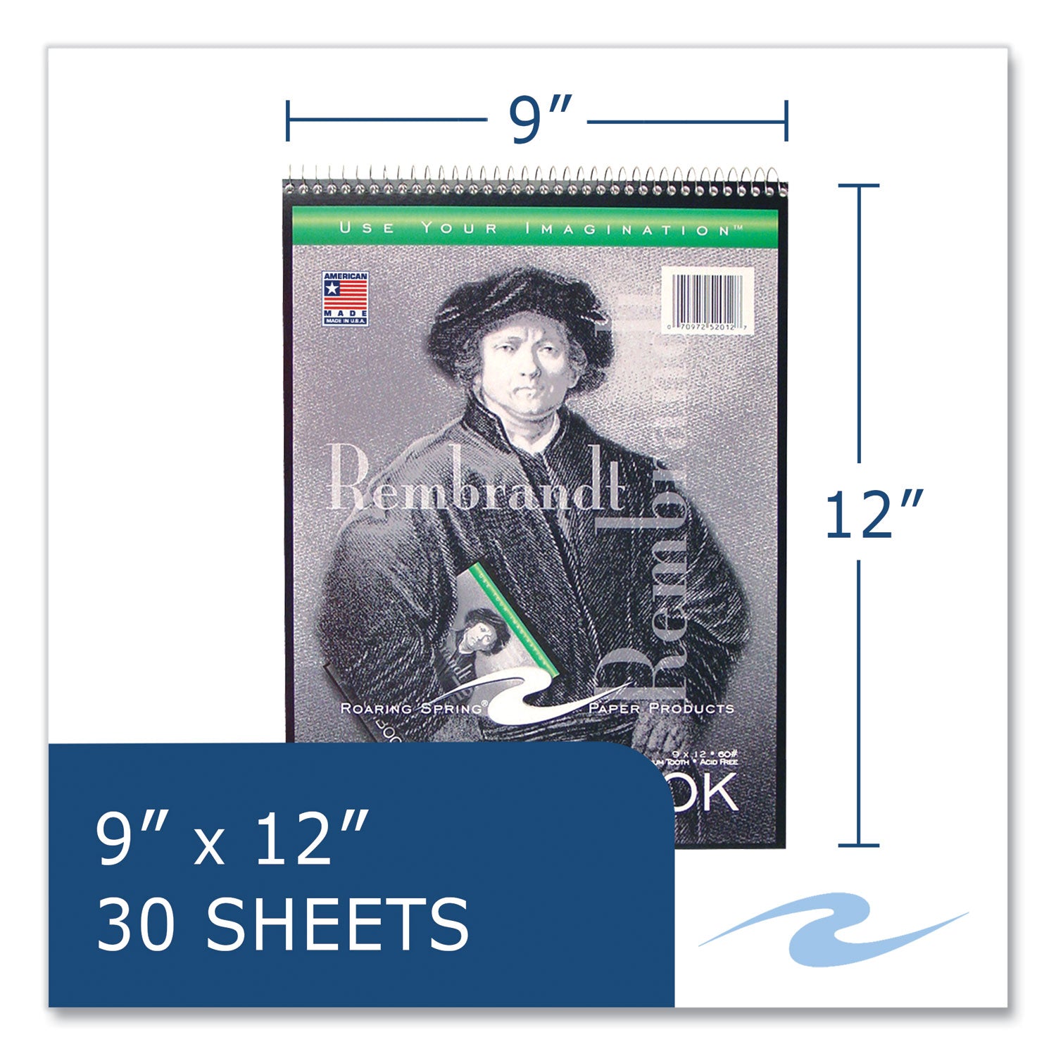 Sketch Pad, Unruled, Rembrandt Photography Cover, (30) 9 x 12 Sheets,12/Carton, Ships in 4-6 Business Days