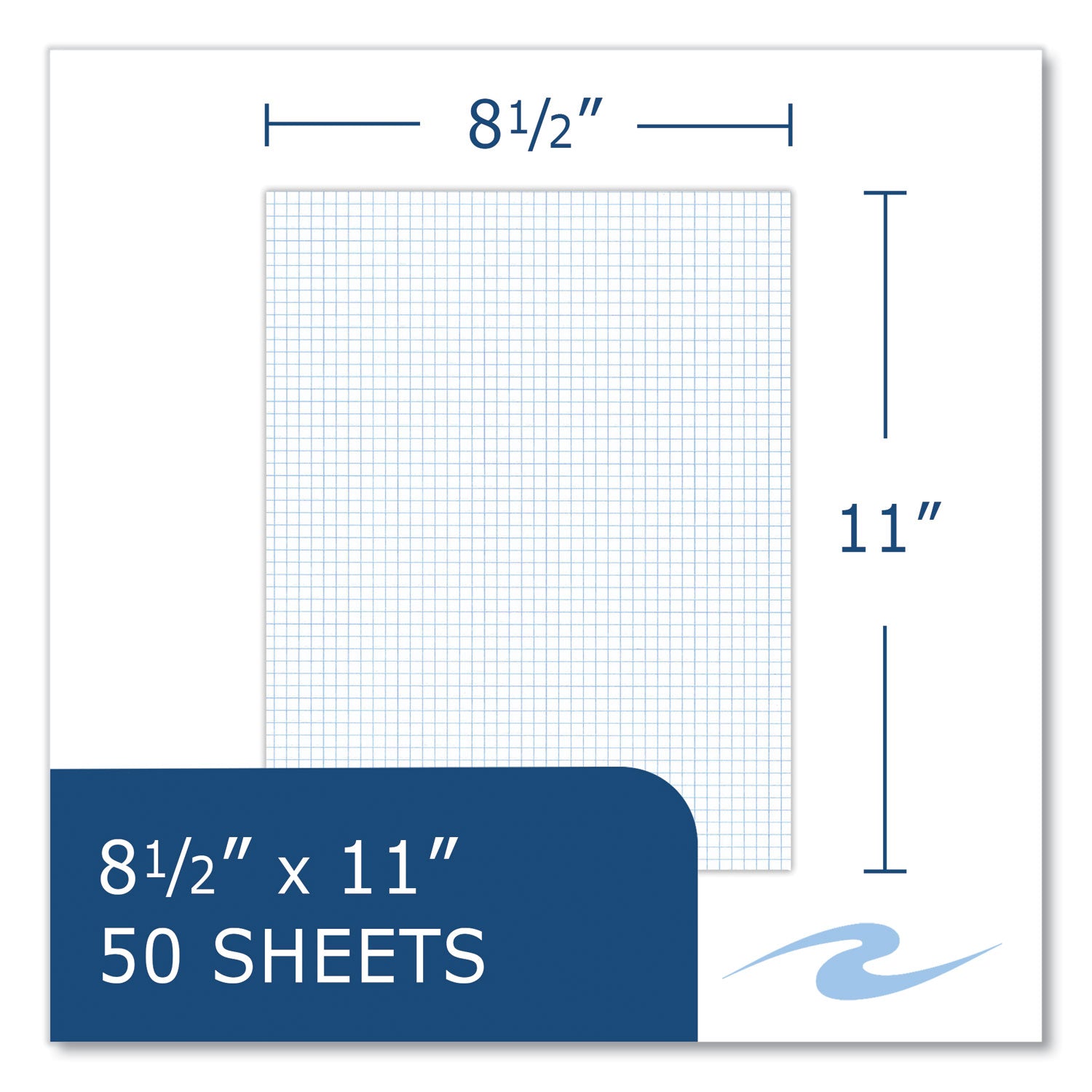 Gummed Pad, 5 sq/in Quadrille Rule, 50 White 8.5 x 11 Sheets, 72/Carton, Ships in 4-6 Business Days