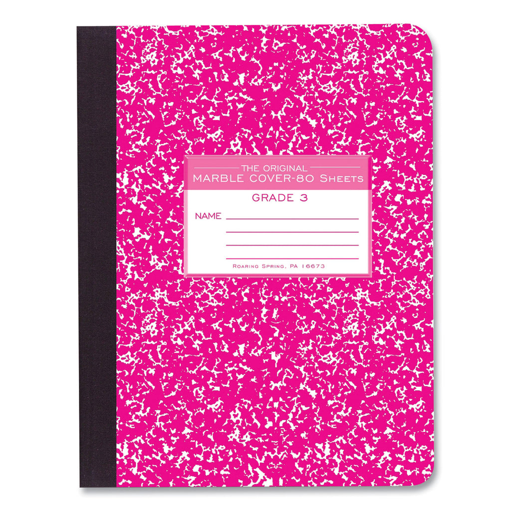 Ruled Composition Book, Grade 3 Manuscript Format, Magenta Marble Cover, (80) 9.75 x 7.5 Sheet, 48/CT, Ships in 4-6 Bus Days