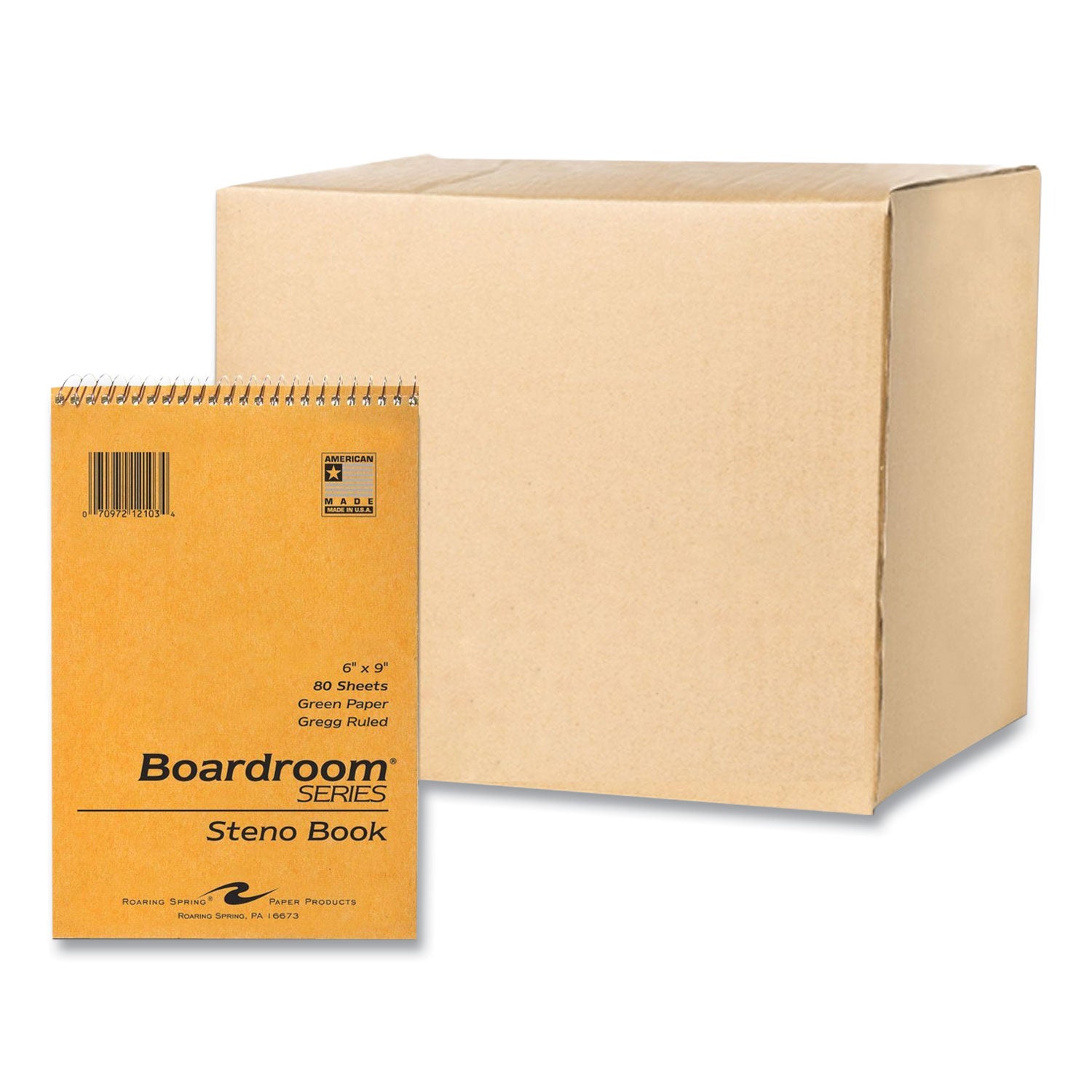 boardroom-series-steno-pad-gregg-ruled-brown-cover-80-green-6-x-9-sheets-72-pads-carton-ships-in-4-6-business-days_roa12103cs - 2