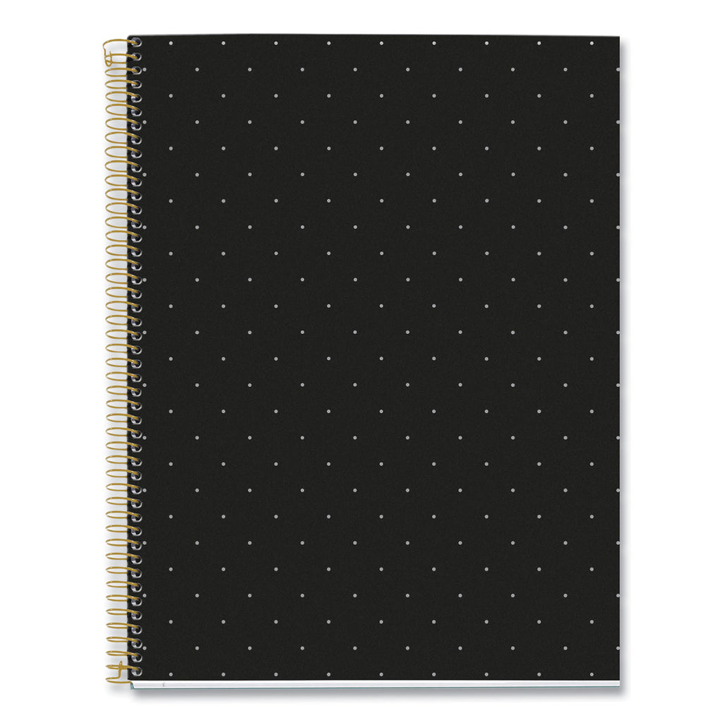 MR M Fashion Notebook, 4-Subject, Med/College Rule, Black Dots Cover, (120) 11 x 8.5 Sheets, 5/CT, Ships in 4-6 Business Days