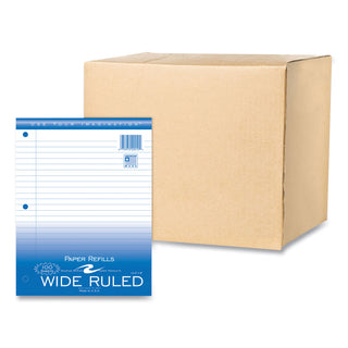Loose Leaf Paper, 8 x 10.5, 3-Hole Punched, Wide Rule, White, 100 Sheets/Pack, 48 Packs/Carton, Ships in 4-6 Business Days