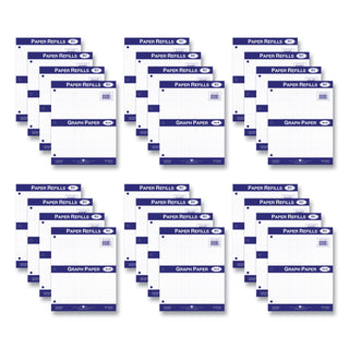 Graph Filler Paper, 3-Hole, 8.5 x 11, Quadrille: 4 sq/in, 80 Sheets/Pack, 24 Packs/Carton, Ships in 4-6 Business Days