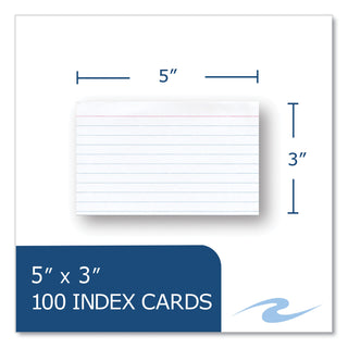 White Index Cards, Narrow Ruled, 3 x 5, White, 100 Cards/Pack, 36/Carton, Ships in 4-6 Business Days