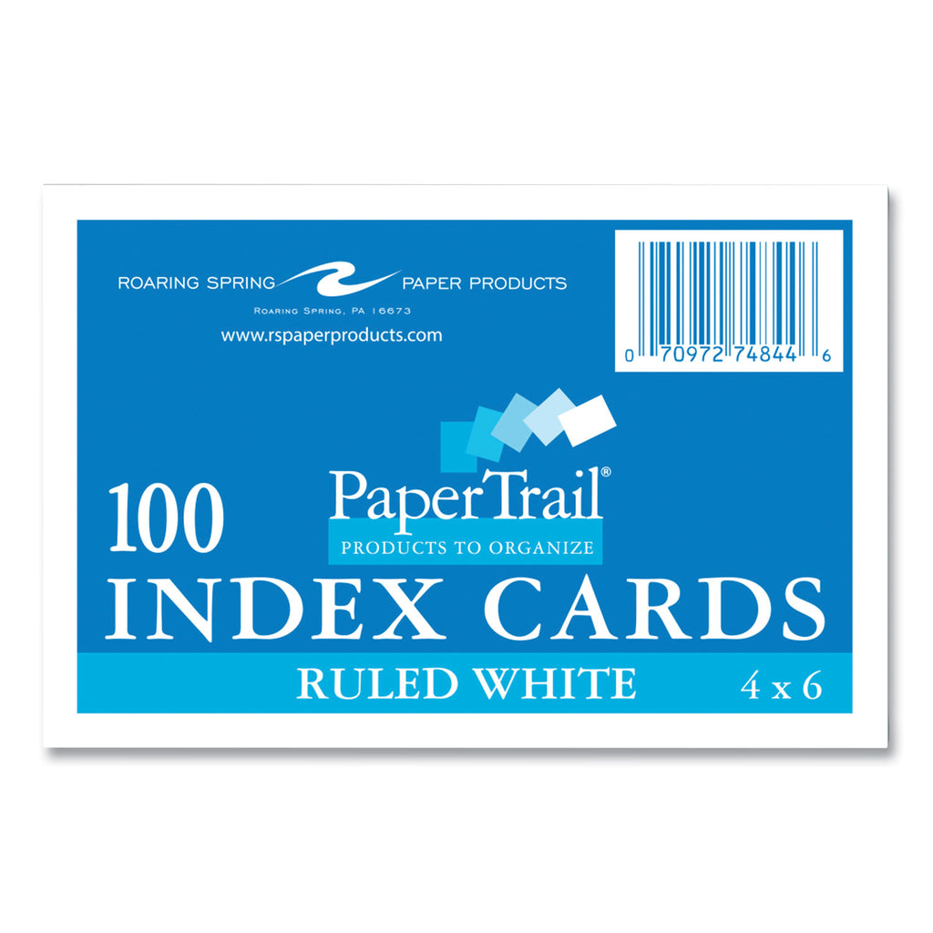 White Index Cards, Narrow Ruled, 4 x 6, 100 Cards, 36/Carton, Ships in 4-6 Business Days