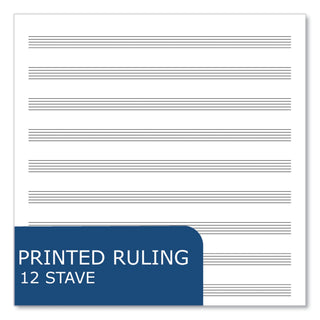 Music Filler Paper, 3-Hole, 8.5 x 11, Music Transcription Format, 20 Sheets/Pack, 24 Packs/Carton, Ships in 4-6 Business Days