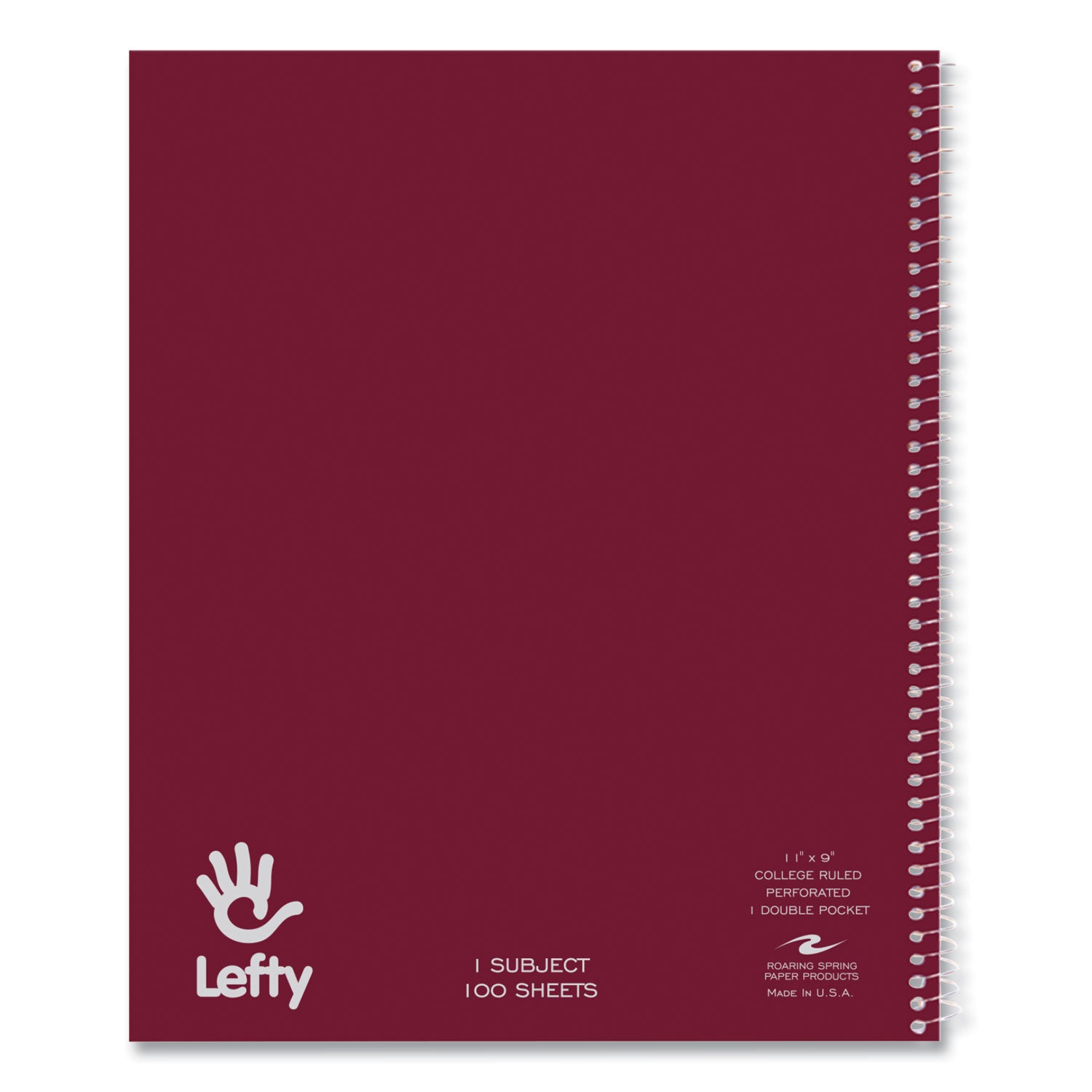Lefty Notebook, 1 Subject, College Rule, Randomly Asst Cover Color, (100) 11 x 9 Sheets. 24/CT, Ships in 4-6 Business Days