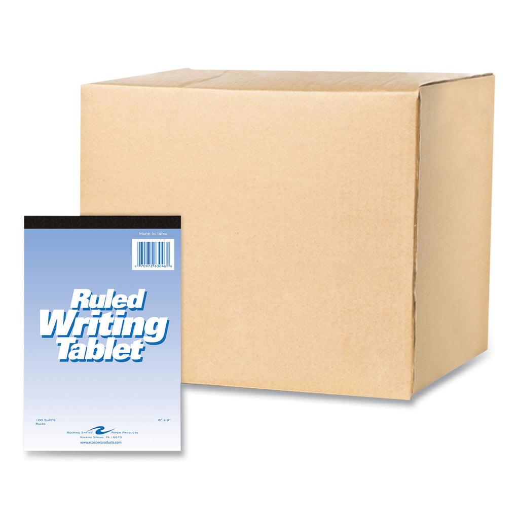 Writing Tablet, Wide/Legal Rule, 100 White 6 x 9 Sheets, 48/Carton, Ships in 4-6 Business Days