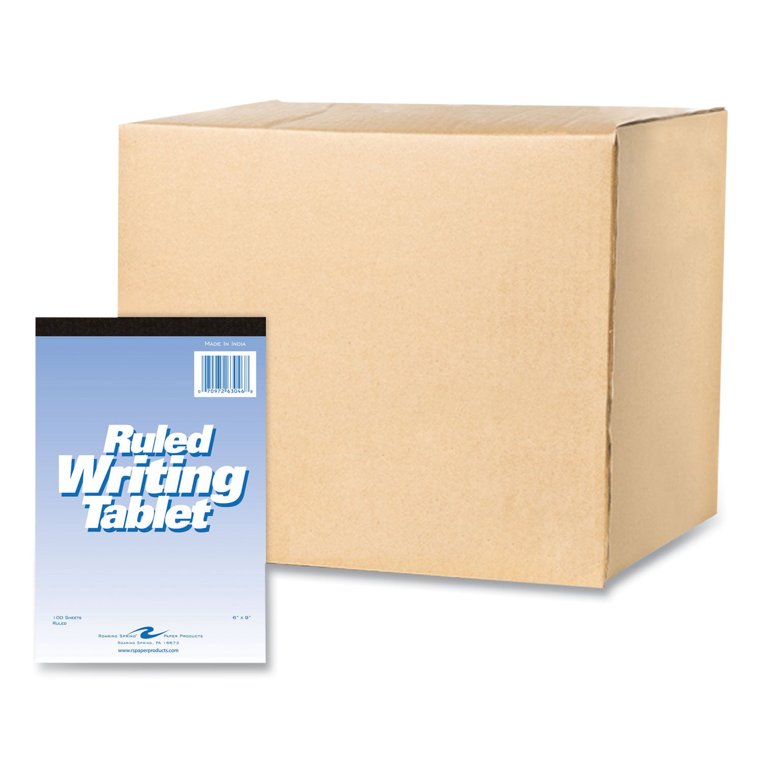 Writing Tablet, Wide/Legal Rule, 100 White 6 x 9 Sheets, 48/Carton, Ships in 4-6 Business Days