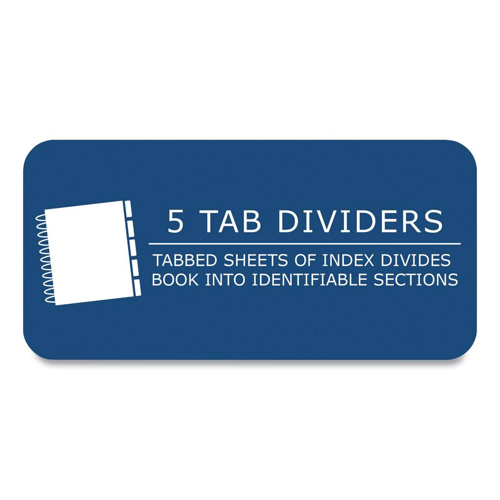Wirebound Notebook w/Tabs, 5-Subject, College Rule, Randomly Asst Covers, (200) 11 x 8.5 Sheets, 12/CT, Ships in 4-6 Bus Days