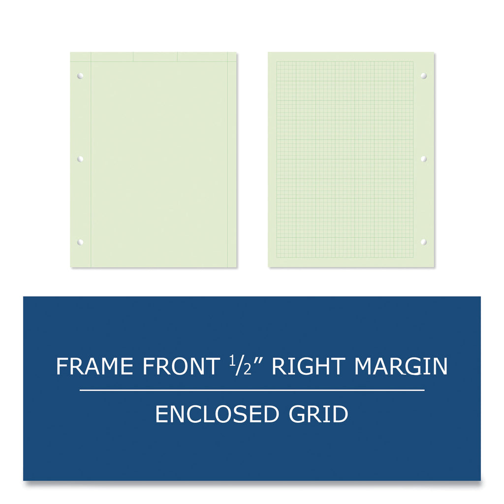 Engineer Filler Paper, 3-Hole, Frame Format/Quad Rule (5 sq/in, 1 sq/in) 500 Sheets/PK, 5/Carton, Ships in 4-6 Business Days