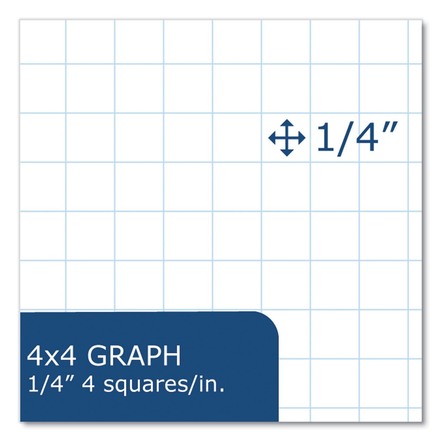 Graph Filler Paper, 3-Hole, 8.5 x 11, Quadrille: 4 sq/in, 80 Sheets/Pack, 24 Packs/Carton, Ships in 4-6 Business Days